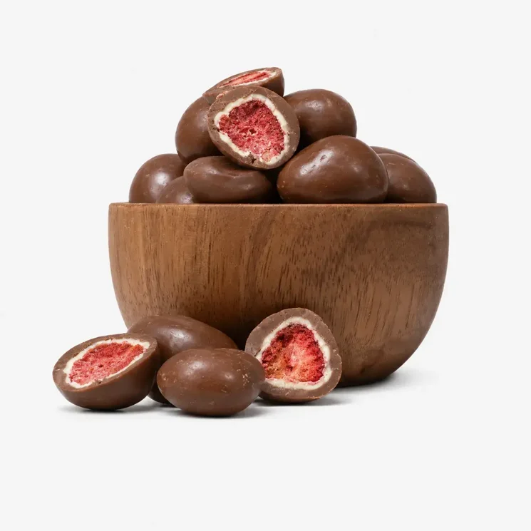 Gefriergetrocknete Erdbeeren in Vollmilch- und weißer Schokolade 5 x 250 g