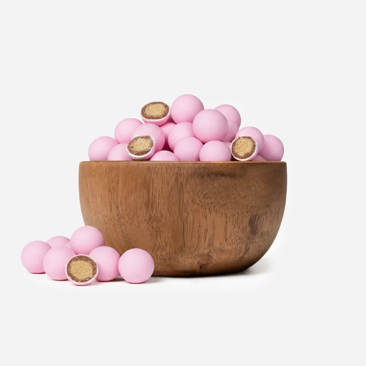 Knusprige kugeln rosa