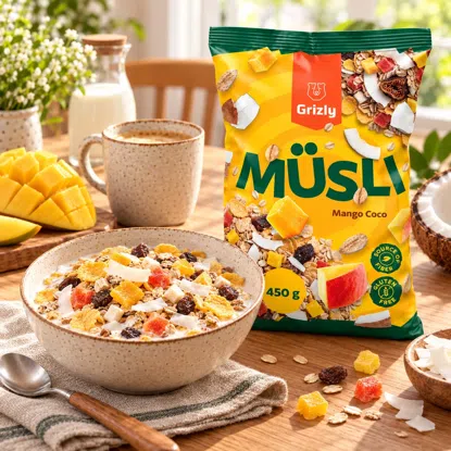 Ungebackenes Müsli mit Mango & Kokos
